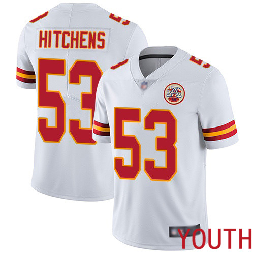 Youth Kansas City Chiefs 53 Hitchens Anthony White Vapor Untouchable Limited Player Nike NFL Jersey